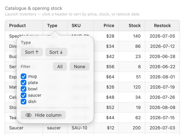 Manipulate markdown tables in vizzy